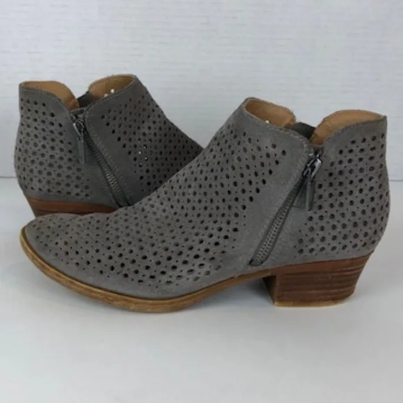 Lucky Brand Women's Perforated Ankle Suede Boots Sz 6.5 - Picture 5 of 12